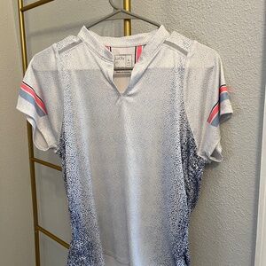 Lucky in Love Top Short Sleeve Breathable Fabric Size Large Super Cute